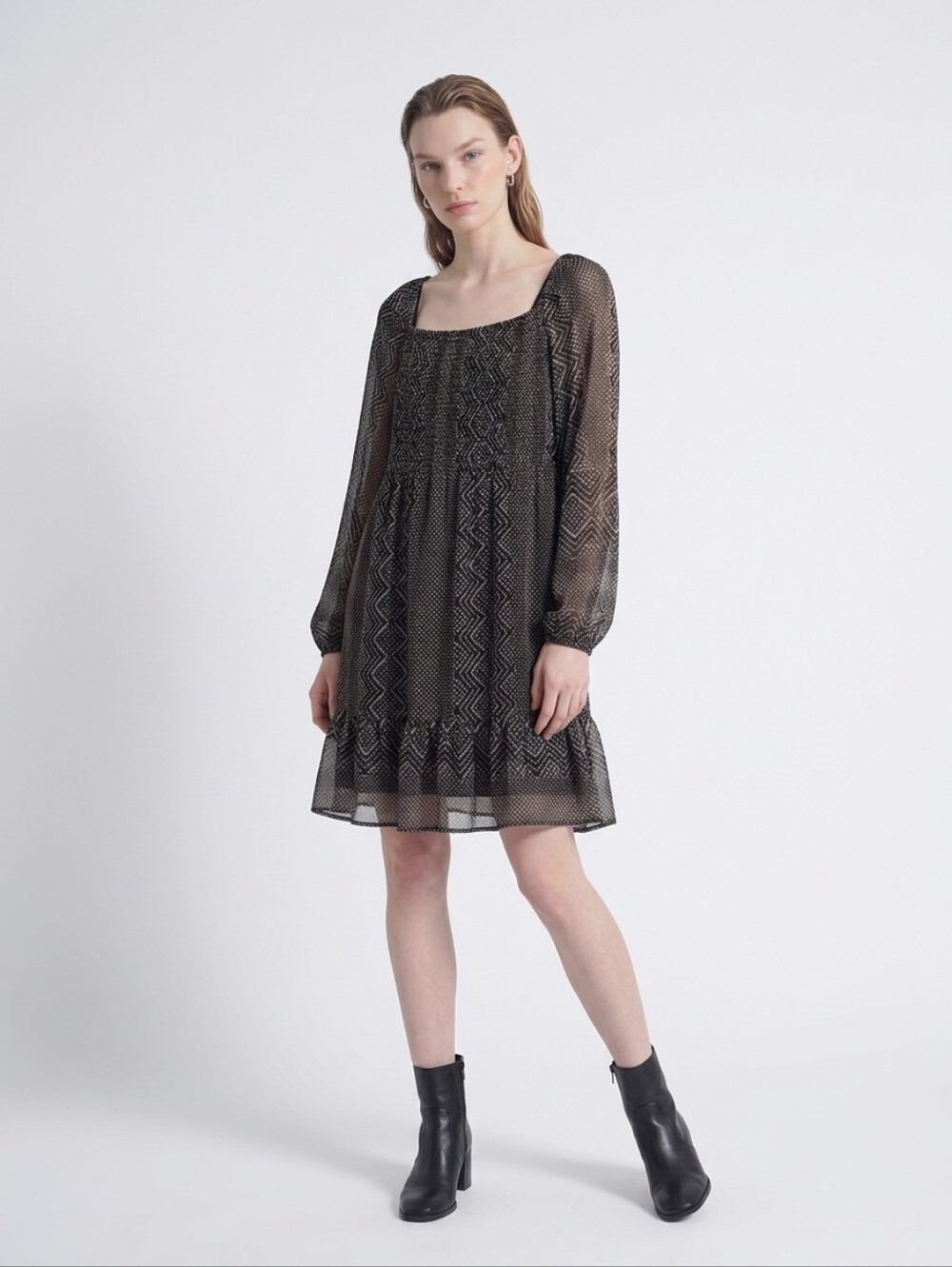 Just Taylor BOHO Style Long Sleeve Dress Size Misses 16